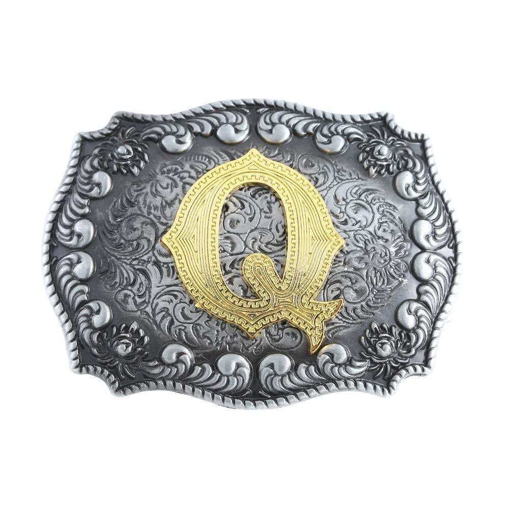 3141 Initial Belt Buckle Western Cowboy Handmade Metal Belt Buckle Small Q